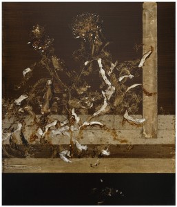 Moving rootless branches, cm. 70x60, Safflower oil on wood panel, 2013