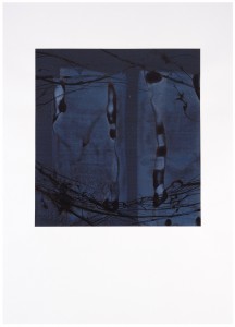 Among the emptiness of blue 70x100 ink and pigment on paper 2014