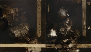 Soltanto-ombre , olio su tavola, dittico cm. 70x120, 2013