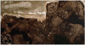 Dal ciclo : Per sottrazione, olio e acrilico su tela, cm. 135 x 235, 2014